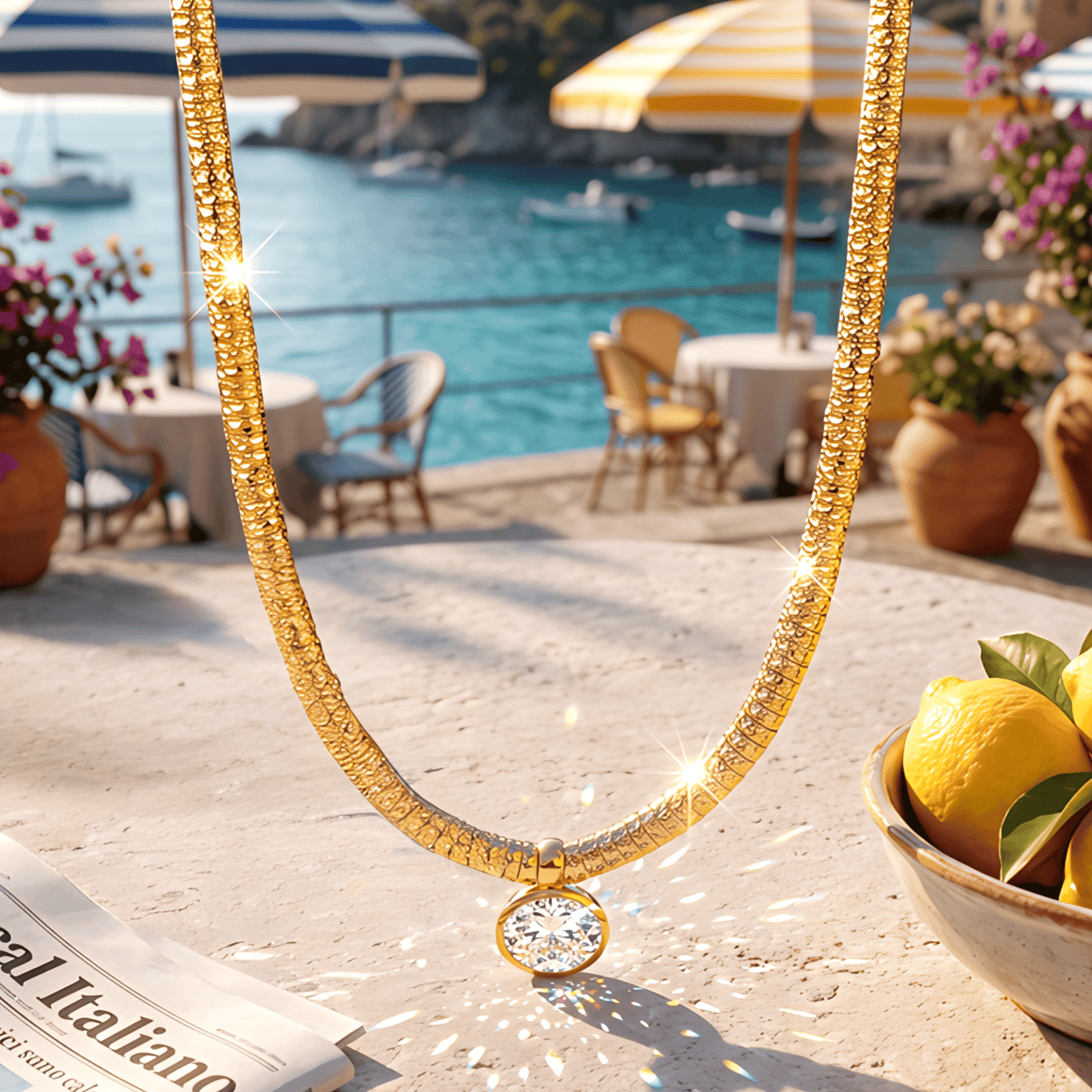 Solitaire Moissanite Oval-Cut Focal Gemstone Pendant Necklace in Tarnish-Resistant Silver with 14K Gold Plating (Comes with Authentic GRA Gemological Research Association Certification)