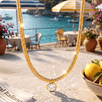 Solitaire Moissanite Oval-Cut Focal Gemstone Pendant Necklace in Tarnish-Resistant Silver with 14K Gold Plating (Comes with Authentic GRA Gemological Research Association Certification)