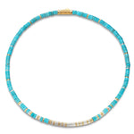 Boundless Loops Handcrafted Necklace in Natural Turquoise, crafted in Tarnish-Resistant Silver with Bi-Color Galaxy Gold Plating