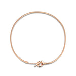 Personalized Fashion Snap Chain Tarnish-resistant Silver Necklace In Rose Gold Plated