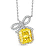 Sterling Silver Timeless Elegance Pendant Necklace In White Gold Plated
