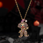 Trickster's Masquerade Tarnish-resistant Silver Necklace With Enamel In 14K Gold Plated