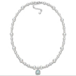 Bubble Pearl Symphony Necklace - Sterling Silver 8mm Pearl Pendant, Handcrafted with Swarovski® Pearls & Swarovski® Crystal, A Perfect Gift for Elegant Women