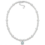 Bubble Pearl Symphony Necklace - Sterling Silver 8mm Pearl Pendant, Handcrafted with Swarovski® Pearls & Swarovski® Crystal, A Perfect Gift for Elegant Women