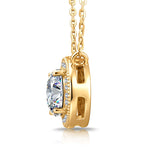 Sterling Silver 2.0 CT Moissanite Oval Pendant Necklace With 14K Gold Plating (Includes GRA Certification from Gemological Research Association)