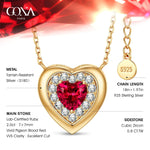 Sterling Silver Eternal Love Lab-Certified Ruby Necklace In 14K Gold Plated