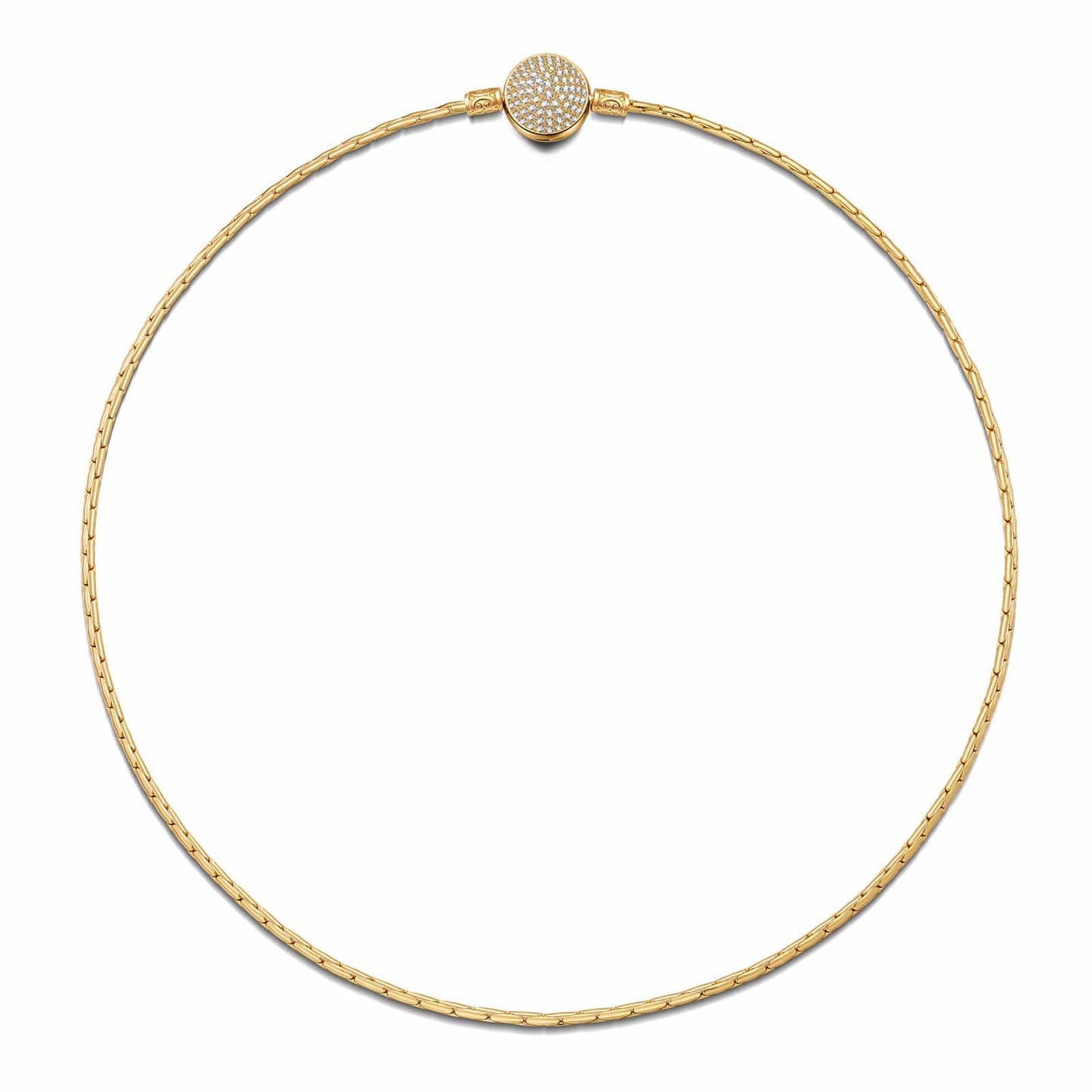 Sterling Silver Bamboo Chain Necklace In 14K Gold Plated