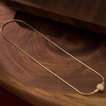 Sterling Silver Bamboo Chain Necklace In 14K Gold Plated