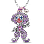 Sterling Silver Trickster's Masquerade Necklace With Enamel In Blackened 925 Sterling Silver