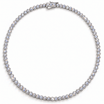 5.8 CTW Lab-Grown Diamond Honeycomb Tennis Necklace In Sterling Silver (S925), 16 in / 40.64 cm (Includes IGI Certification from International Gemological Institute)