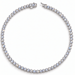 5.8 CTW Lab-Grown Diamond Honeycomb Tennis Necklace In Sterling Silver (S925), 16 in / 40.64 cm (Includes IGI Certification from International Gemological Institute)