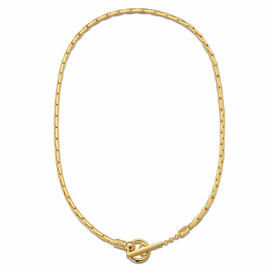 gon- Sterling Silver Personalized Fashion Snap Chain Necklace In 14K Gold Plated