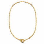 Sterling Silver Personalized Fashion Bamboo Chain Necklace In 14K Gold Plated