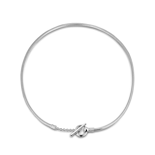 gon- Sterling Silver Personalized Fashion Snap Necklace In White Gold Plated