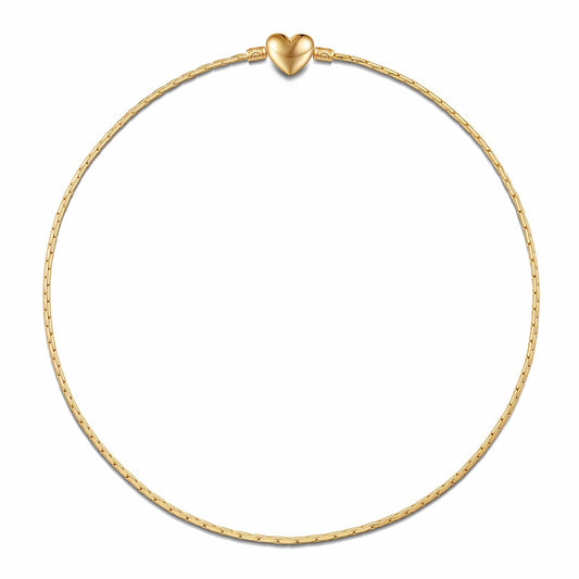gon- Sterling Silver Classic Bamboo Chain Necklace In 14K Gold Plated