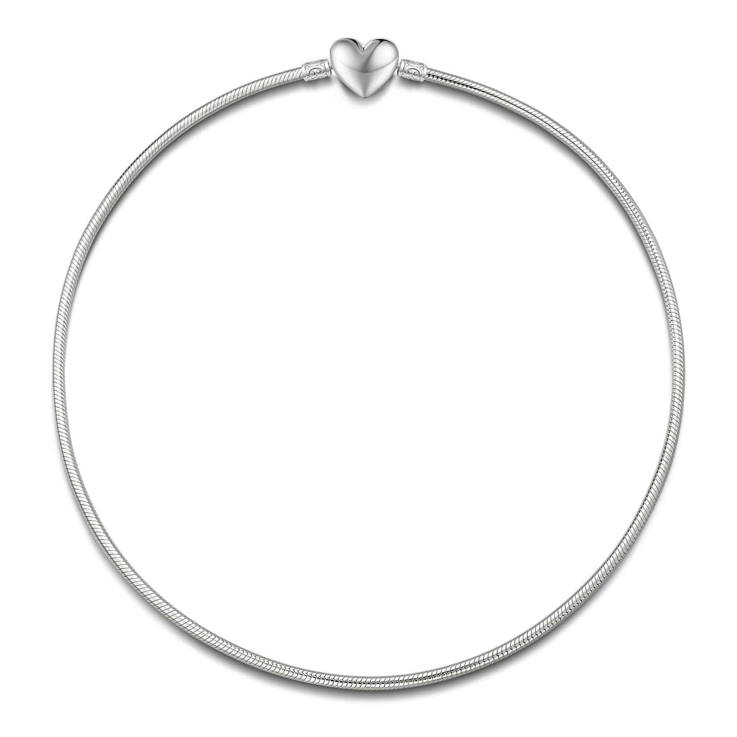 Sterling Silver Classic Snake Chain Necklace In White Gold Plated