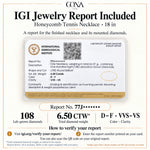 6.5 CTW Lab-Grown Diamond Honeycomb Tennis Necklace In Tarnish-Resistant Silver (S180), 18 in / 45.72 cm (Includes IGI Certification from International Gemological Institute)