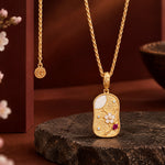 Sterling Silver JAPONICA REVERIE Moonlit Blossom Charm Necklace with 14K Gold Plating