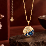 Sterling Silver JAPONICA REVERIE Sun & Moon Enamel Charm Necklace with 14K Gold Plating