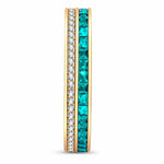 Lab-Certified Paraiba Eternity Band in 14K Gold Plated Tarnish-Resistant Silver (Includes GRC Certification from Gemstone Research Center)