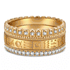 The Destiny Band Ring Round Brilliant Cut Diamond White Lab Zircon Stackable Rings Set Wedding Rings - Forever Wedding Bands 14K Yellow Gold Plated