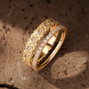 The Destiny Band Ring Round Brilliant Cut Diamond White Lab Zircon Stackable Rings Set Wedding Rings - Forever Wedding Bands 14K Yellow Gold Plated