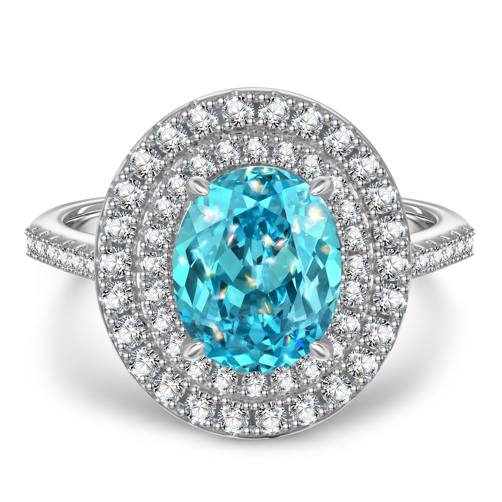 8*10MM OVAL MODIFIED BRILLIANT CUT FANCY VIVID BLUE ICE-FROSTED SPARKL ...