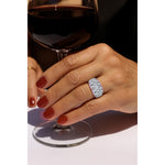 4*8mm Marquise Brilliant Cut Lab Zircon - Pave Classic Engagement Ring White Gold Plated
