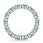 2*2mm Round Brilliant Cut Fancy Vivid Blue Lab Zircon and Mint Green Lab Zircon Stackable Rings Set - Eternity Rings Classic Wedding Bands White Gold Plated