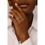 2*2mm Round Brilliant Cut Fancy Vivid Blue Lab Zircon and Mint Green Lab Zircon Stackable Rings Set - Eternity Rings Classic Wedding Bands White Gold Plated