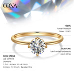 IGI Certified Lab-Grown Round Brilliant Cut Diamond - Hidden Halo Classic Engagement Ring 14K Yellow Gold Plated (Includes IGI Certification from International Gemological Institute)