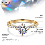 IGI Certified Lab-Grown Round Brilliant Cut Diamond - Hidden Halo Classic Engagement Ring 14K Yellow Gold Plated (Includes IGI Certification from International Gemological Institute)