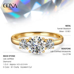 IGI Certified Lab-Grown Round Brilliant Cut Diamond - Three Stone Classic Engagement Ring 14K Yellow Gold Plated (Includes IGI Certification from International Gemological Institute)