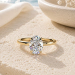 LIMITED-TIME SALE $399.99 | 2ct Oval Lab-Grown Diamond Solitaire Ring with Claw Setting Tarnish-resistant Silver In 14K Gold Plated (Includes IGI Certification from International Gemological Institute）