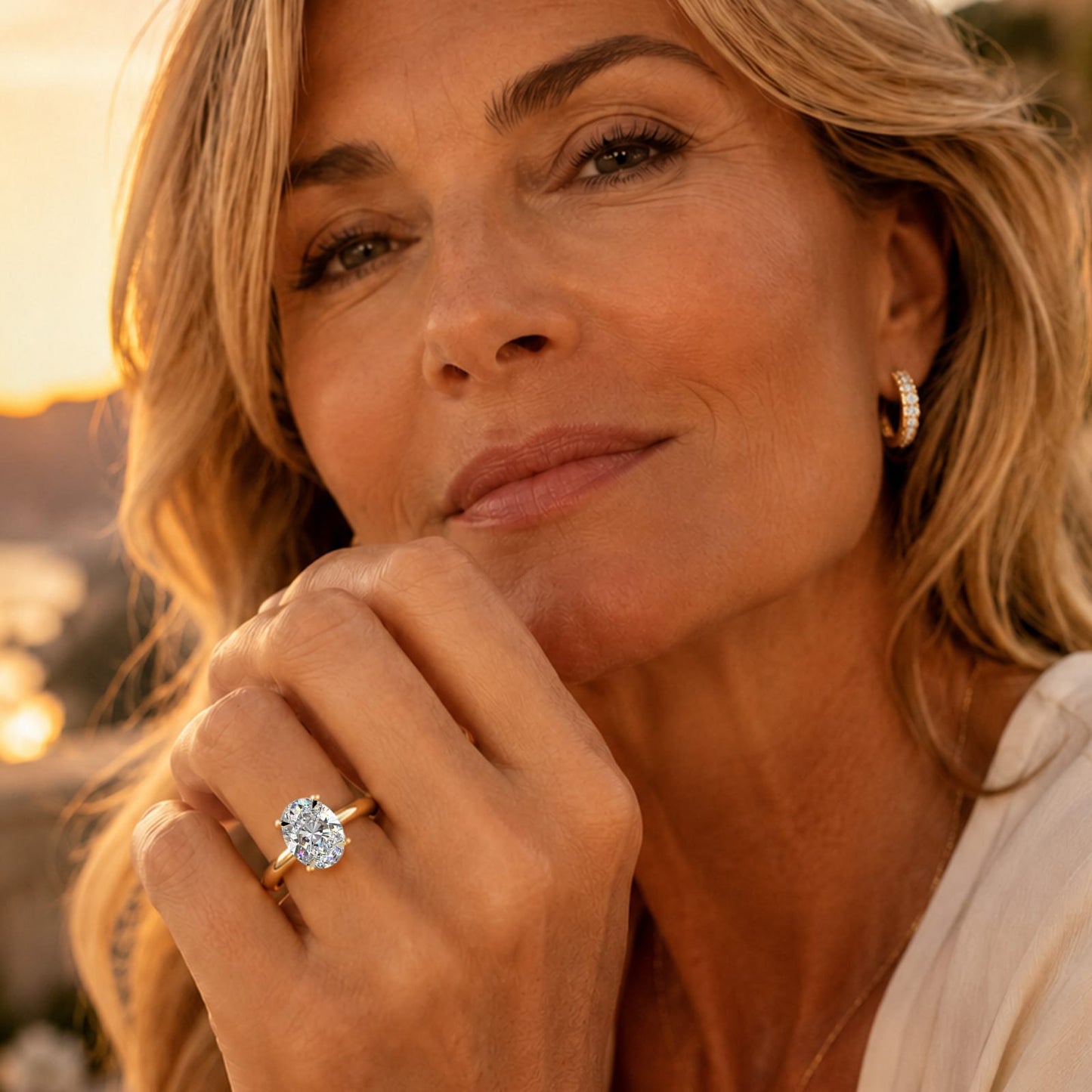 LIMITED-TIME SALE $399.99 | 2ct Oval Lab-Grown Diamond Solitaire Ring with Claw Setting Tarnish-resistant Silver In 14K Gold Plated (Includes IGI Certification from International Gemological Institute）