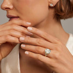 Secret Garden · 2.0 CT Emerald-Cut Lab-Grown Diamond Ring with Vine Leaf Accent Band & Claw Setting in Solid 14K Yellow Gold · (Includes IGI Certification from International Gemological Institute)