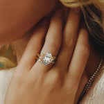 Secret Garden · 2.0 CT Marquise Lab-Grown Diamond Ring with Vine Leaf Accent Band & Claw Setting in Solid 14K Yellow Gold · (Includes IGI Certification from International Gemological Institute)
