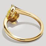 1.03 ct Pear Lab-Grown Fancy Intense Yellow Diamond Engagement Ring with Bypass Setting Tarnish-resistant Silver In 14K Gold Plated (Includes IGI Certification from International Gemological Institute)