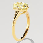 Golden Radiance - 1.1 ct Cushion Cut Lab-Grown Fancy Vivid Yellow Diamond Solitaire Ring In Tarnish-resistant Silver (Includes IGI Certification from International Gemological Institute)