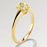 Golden Radiance - 1.1 ct Cushion Cut Lab-Grown Fancy Vivid Yellow Diamond Solitaire Ring In Tarnish-resistant Silver (Includes IGI Certification from International Gemological Institute)