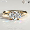 2ct Oval Lab-Grown Diamond East-West Claw Solitaire with Raised Basket Gallery Engagement Ring Tarnish-resistant Silver In 14K Gold Plated (Includes IGI Certification from International Gemological Institute)