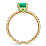 Lab-Grown Emerald-Cut Emerald - Solitaire Classic Engagement Ring 14K Yellow Gold Plated (Includes GRC Certification from International Gemological Institute)