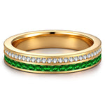 Lab-Certified Emerald Eternity Band in 14K Gold Plated Tarnish-Resistant Silver (Includes GRC Certification from Gemstone Research Center)