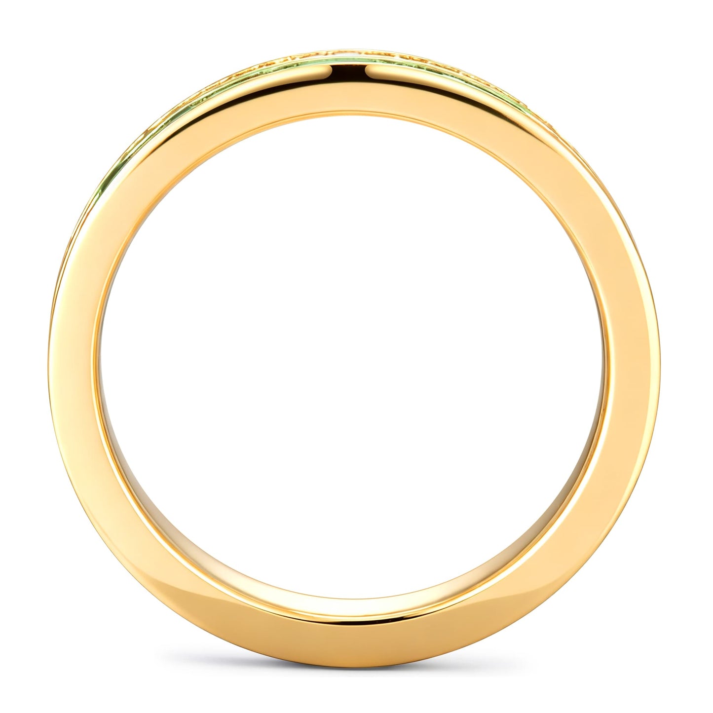 Lab-Certified Emerald Eternity Band in 14K Gold Plated Tarnish-Resistant Silver (Includes GRC Certification from Gemstone Research Center)