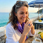 Created With Swarovski® Crystals - Cushion Modified Brilliant Cut Tanzanite Color Halo Classic Engagement Ring 14K Yellow Gold Plated