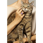 Created With Swarovski® Crystals - Oval Modified Brilliant Cut Violet Moonlight Color Classic Engagement Ring 14K Yellow Gold Plated