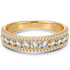 Lab-Certified Round Brilliant Cut Moissanite - Half Eternity Ring 14K Yellow Gold Plated (Includes GRA Certification from Gemological Research Association)