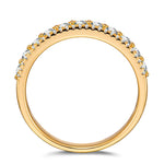 Lab-Certified Round Brilliant Cut Moissanite - Half Eternity Ring 14K Yellow Gold Plated (Includes GRA Certification from Gemological Research Association)
