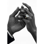 Lab-Certified Oval Brilliant Cut Moissanite - Hidden Halo Classic Engagement Ring 14K Yellow Gold Plated (Includes GRA Certification from Gemological Research Association)