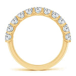 Lab-Certified Emerald Cut Moissanite - Half Eternity Classic Engagement Ring 14K Yellow Gold Plated (Includes GRA Certification from Gemological Research Association)